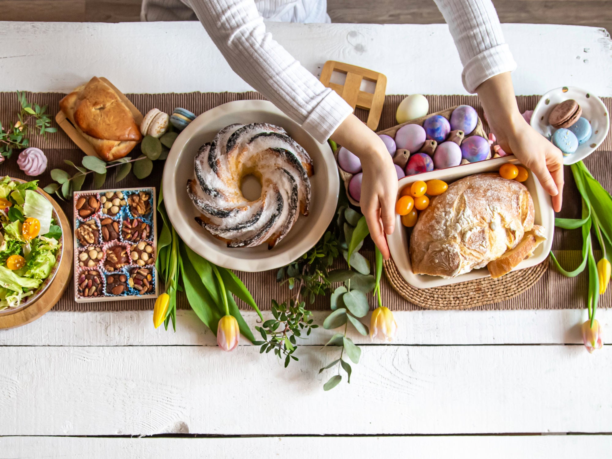 Healthy and light Easter menu with superfoods