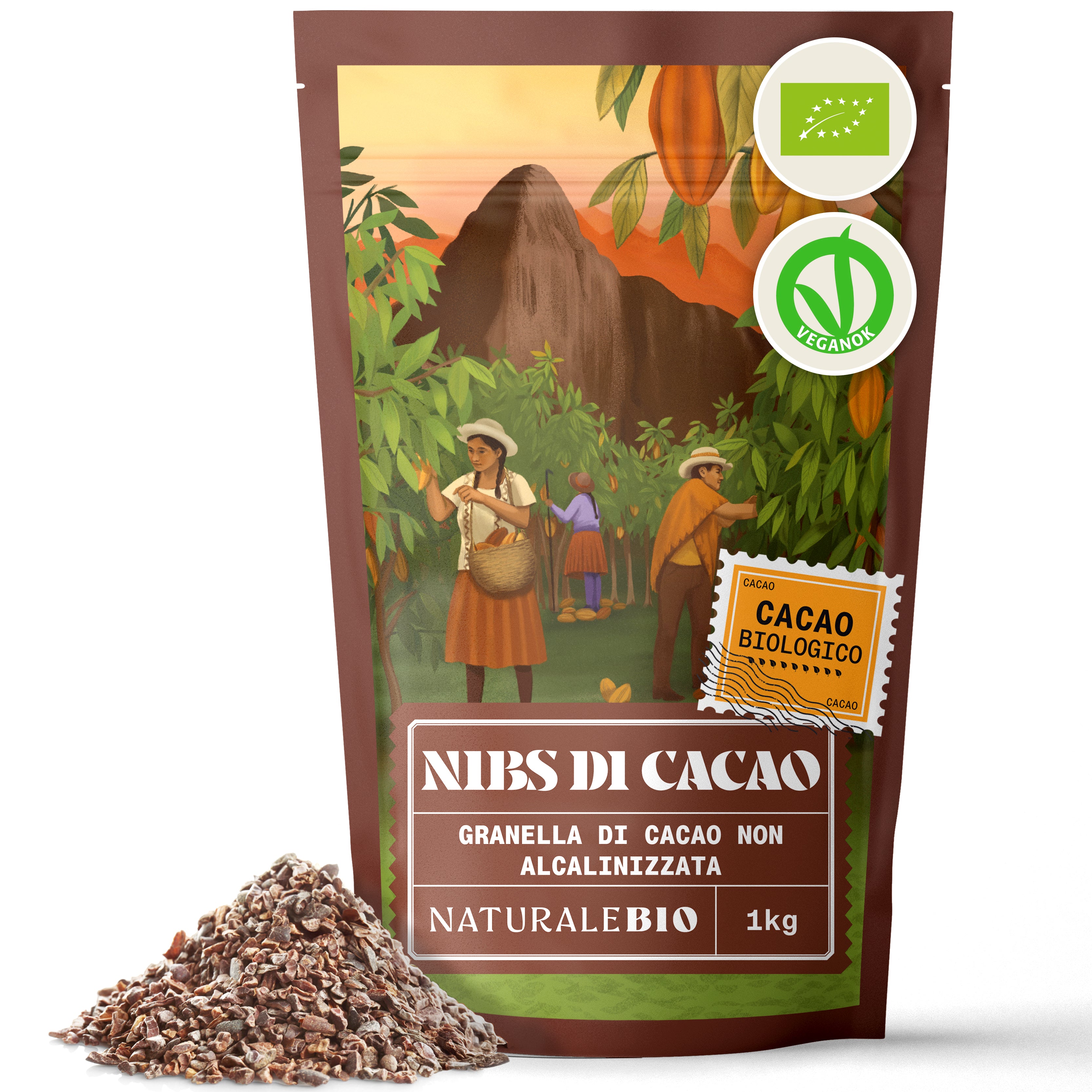 Raw organic cocoa nibs