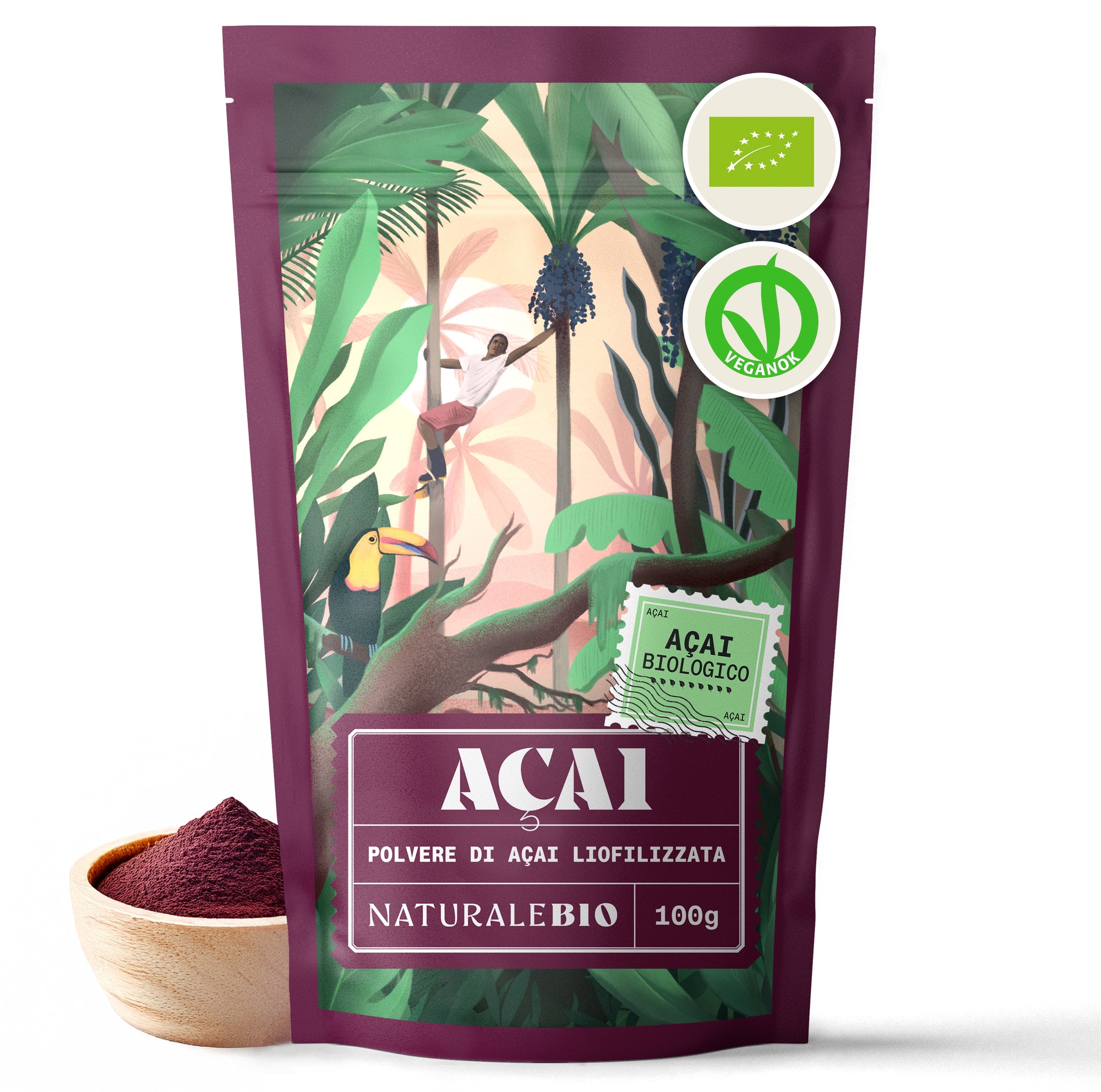 Bayas de Açai Ecológicas en Polvo