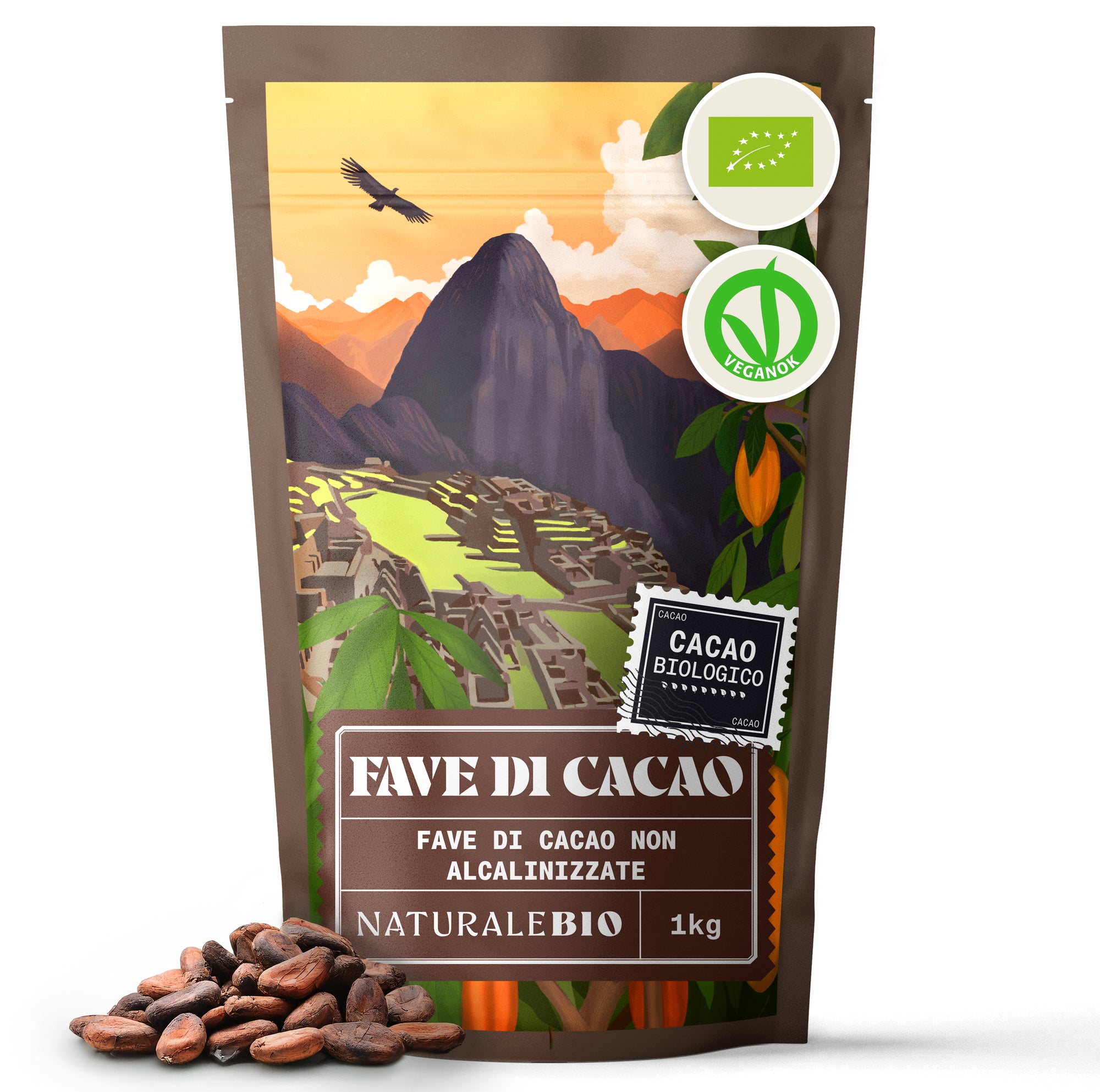 Granos de Cacao Crudo Ecológico