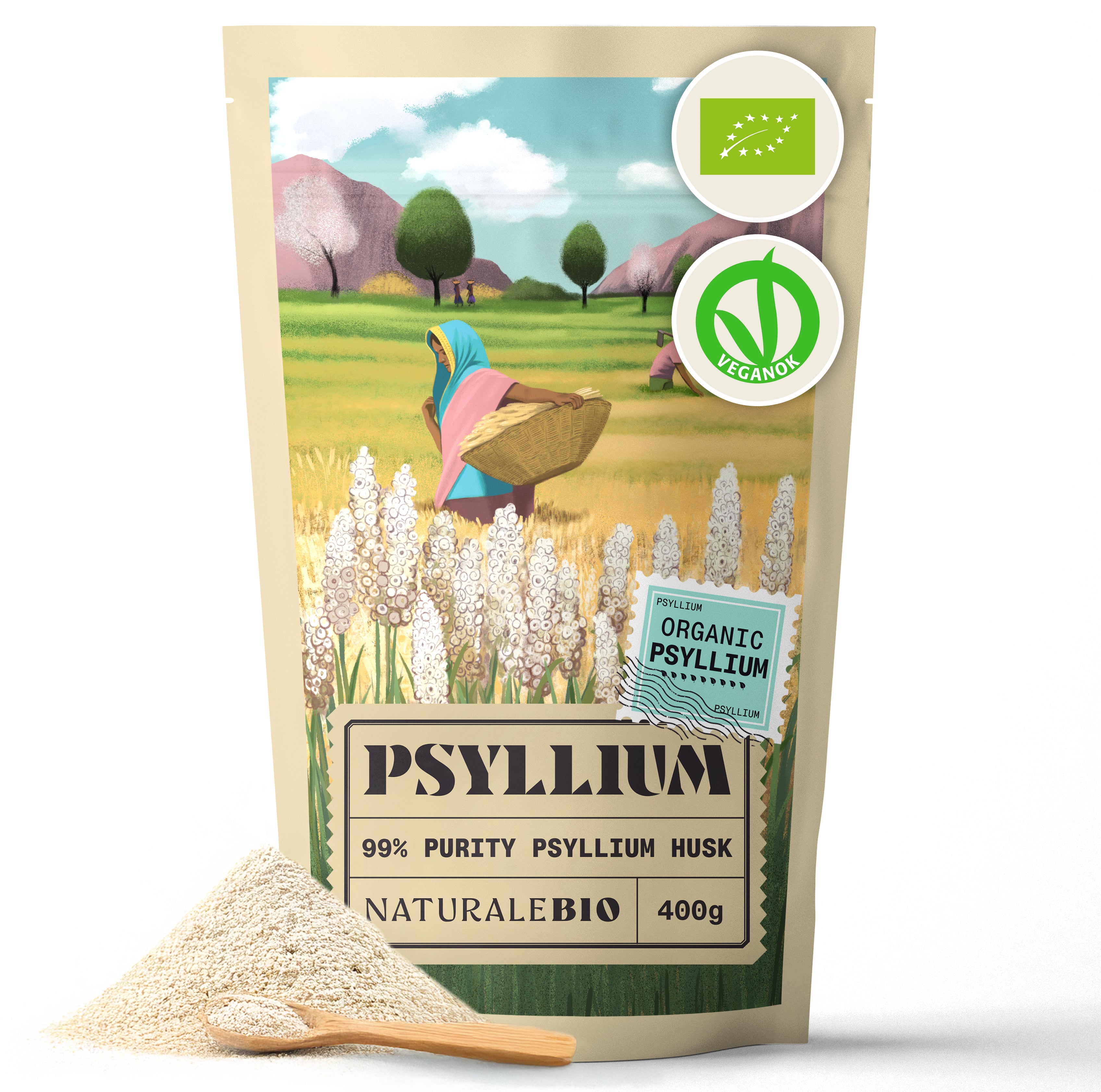 Poudre d'enveloppe de psyllium biologique