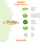 Organic Peruvian Maca in 500mg Capsules. 180 Capsules