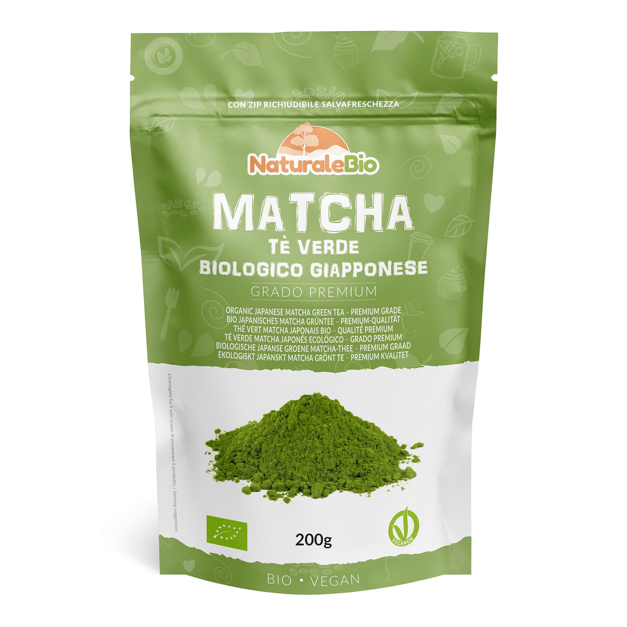 Tè Verde Matcha Biologico Grado Premium in Polvere